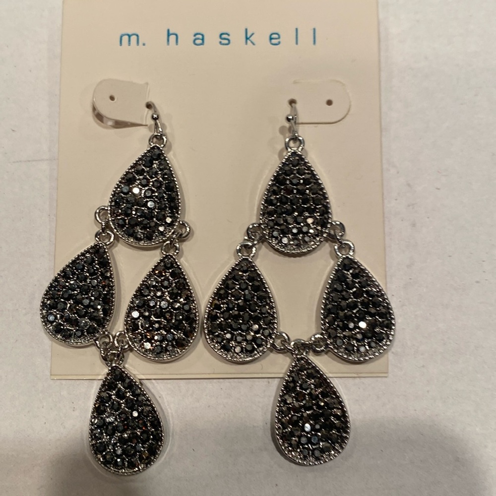 NIP M. Haskell dark Rhinestone Earrings